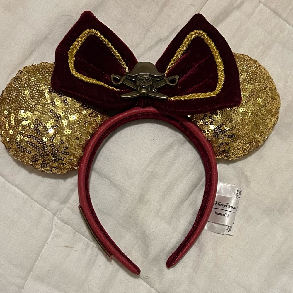 Loungefly Disney Pirate Gold and Red Kids Headband